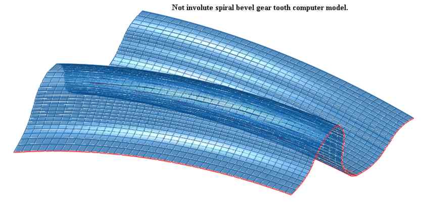 Not involute Spiral Bevel gear tooth surface.
